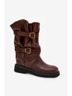 Dámské kozačky CLS-555 Tmavě hnědá - Joalice Paris