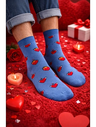 PERFECT MAN-CASUAL Valentýnské vzorované ponožky