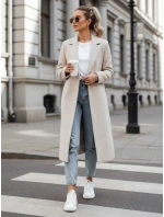 Dámský oversize kabát MANTOVA dlouhý světle béžový FashionStreet NY0738 Dámský oversize kabát MANTOVA dlouhý světle béžový FashionStreet NY0738