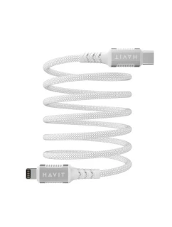 Magnetický kabel Havit typu C-Lightning (bílý)