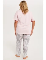 Italská móda Dracena cr. r. long. barva:růžová/potisk