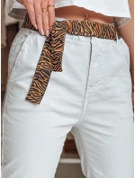 Dámské kalhoty s páskem MADELINA světle šedé FashionStreet UY2625