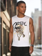 Pánská košile bez rukávů bílá FashionStreet RX5654