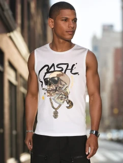 Pánská košile bez rukávů bílá FashionStreet RX5654