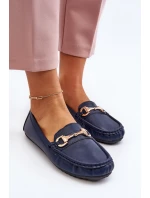 Dámské klasické mokasíny z ekokože v tmavě modré Demese