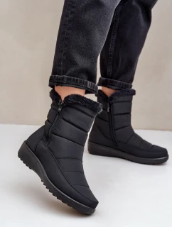 Dámské Sněhule Na Zip S Kožíškem Černé Fiorittia