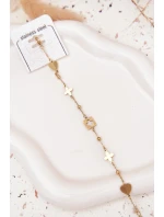 Náramek ze nerezové oceli s zlatými přívěsky