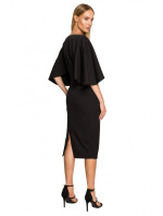 M700 Pouzdrové šaty s kimonovými rukávy - černé