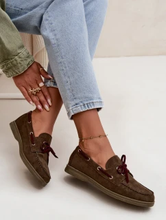 Dámské polobotky mokasíny se šněrováním Calivra – tmavě zelené