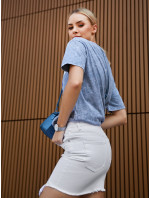 Bílá asymetrická džínová sukně