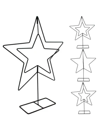 DEKORATIVNÍ HVĚZDICOVÝ STOJAN KOVOVÝ 50CM ČERNÁ SLÍDA