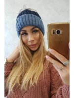 Fleecová čepice Bojana K265 denim+modrá+světle šedá Fleecová čepice Bojana K265 denim+modrá+světle šedá