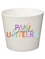 Bílý keramický květináč pro paní učitelku/pana učitele - malý Bílý keramický květináč pro paní učitelku/pana učitele - malý