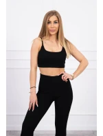 Souprava s halenkou s žebrováním černá Souprava s halenkou s žebrováním černá