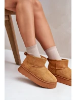 Nízké dámské sněhule na platformě s teplou podšívkou Camel Saldren