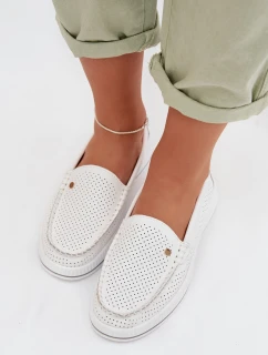 Dámské polobotky z přírodní kůže S.Barski GR61-5980 Bílé