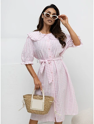 Šaty MI SK 32807 1.17P světle růžové