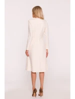 Šaty s mašlí S414 slonová kost - Stylove