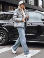 Dámská přechodná kožená bunda tmavě šedá FashionStreet TY5191