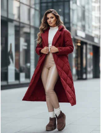 Kurtka zimowa damska WARMISSA pikowana bordowa FashionStreet TY4918z