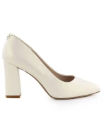 Béžové lodičky Sergio Leone PB216 s perleťovým jehlovým podpatkem