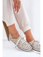 Dámské Kožené Polobotky S.Barski LR51-610 Béžové Dámské Kožené Polobotky S.Barski LR51-610 Béžové