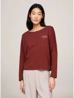 Dámské tričko s dlouhým rukávem UW0UW04153 DW5 kaštanové - Tommy Hilfiger Dámské tričko s dlouhým rukávem UW0UW04153 DW5 kaštanové - Tommy Hilfiger