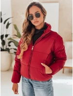 Dámská krátká zimní bunda GLAMVO s kapucí vínová FashionStreet TY4949