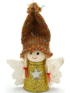 VÁNOČNÍ PŘÍVĚSEK ANDĚL ZLATÝ 7CM