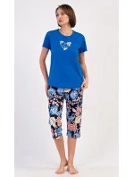 Dámské pyžamo kapri Květy Dámské pyžamo kapri Květy
