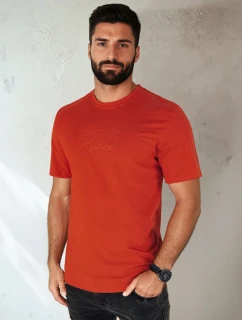 Pánské oranžové tričko s potiskem FashionStreet RX5411