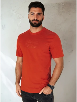 Pánské oranžové tričko s potiskem FashionStreet RX5411