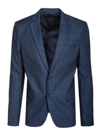 Pánské jednořadové indigové sako FashionStreet MX0622 Pánské jednořadové indigové sako FashionStreet MX0622