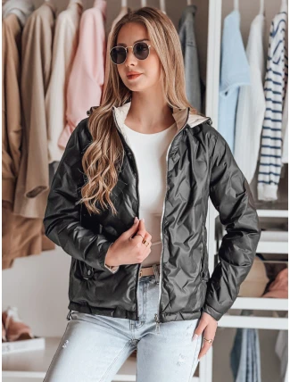 Dámská oboustranná přechodná bunda SYLVIAN černá FashionStreet TY4861 Dámská oboustranná přechodná bunda SYLVIAN černá FashionStreet TY4861