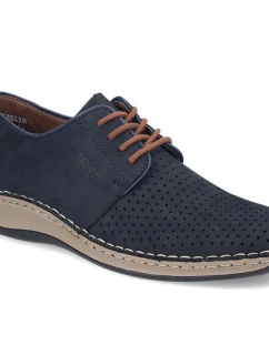 Rieker 05226-14 námořnicky modrá kožená polobotka s prolamovanou podrážkou