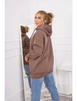 Zateplená mikina s polovičním zipem mocca