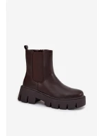 Dámské šněrovací boty Fivienne teplé ekologická kůže tmavě hnědé Dámské šněrovací boty Fivienne teplé ekologická kůže tmavě hnědé