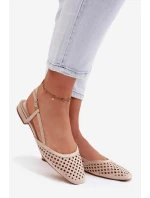 Odkryté baleríny béžové Eko semiš Farivelle