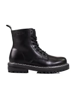 Pěkné černé  kotníčkové boty dámské bez podpatku