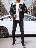 Pánská kožená bunda černá FashionStreet TX4233
