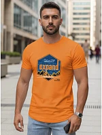 Pánské bavlněné tričko s potiskem EXPAND orange FashionStreet NX5004R Pánské bavlněné tričko s potiskem EXPAND orange FashionStreet NX5004R