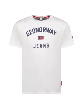 Geografické Norsko tričko Jassier 254 M SY1361H/GN-White pánské