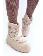 Dámské sněhule na platformě s vázáním béžové Fleure