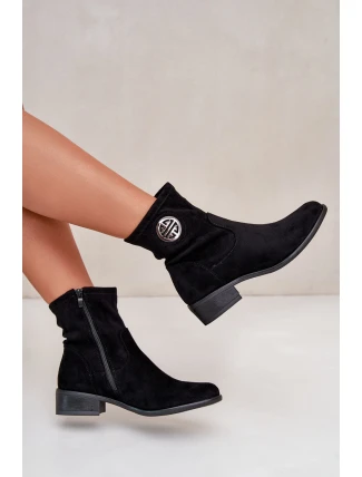 Dámské kotníčkové boty na ploché podrážce se zipem béžové Loratie