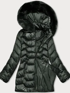 Prošívaná dámská bunda v army barvě s kapucí S'west (B8169-11)