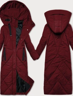 Dámská zimní bunda ve vínové bordó barvě v délce ke kolenům J Style (5M3232-1)