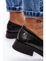 Kožené Ženy Mokasíny Maciejka 06250-01 Černá