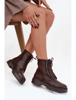 Dámské Workery Zateplené Čokoládové Ivonelle