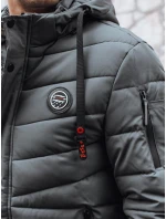 Pánská prošívaná zimní bunda s kapucí FashionStreet graphite TX5057