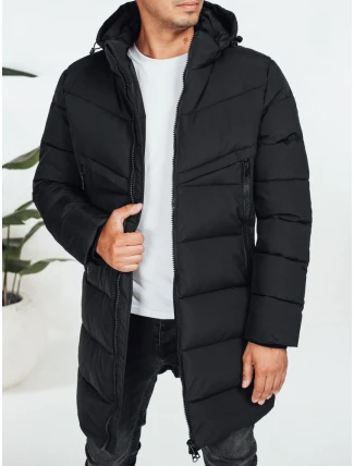 Pánská zimní bunda s kapucí černá prošívaná TX5070